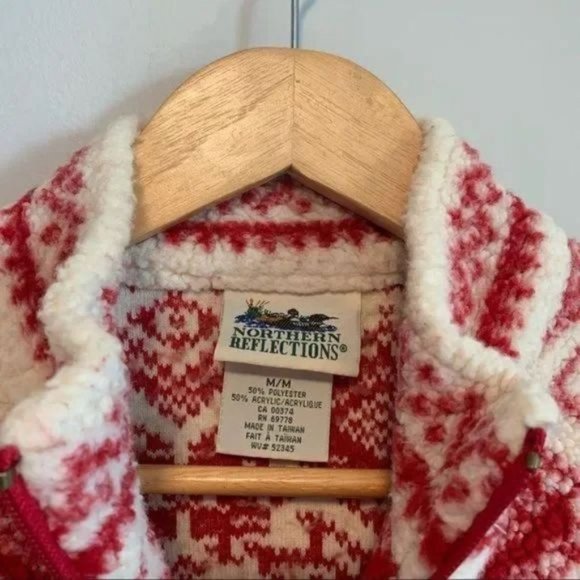 Vintage northern reflection fair isle fuzzy jacket Size medium - Picture 8 of 15